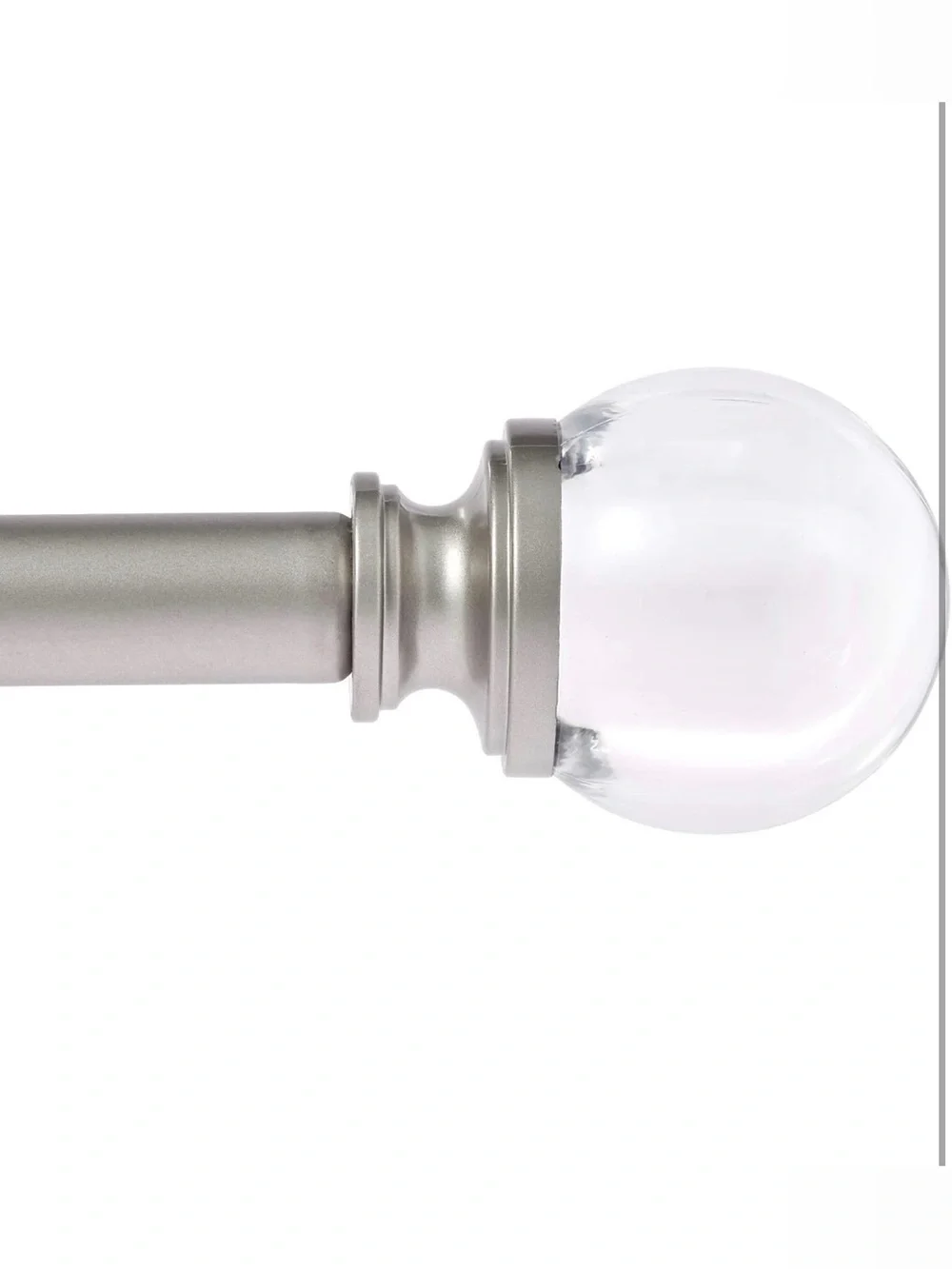 Set of 4 acrylic clear ball finials for curtain rods Amazon basics nickle glass